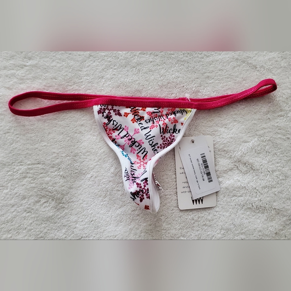 NWT Rare Wicked Weasel 607 "Wicked Wishes" Tri Back Thong Knickers